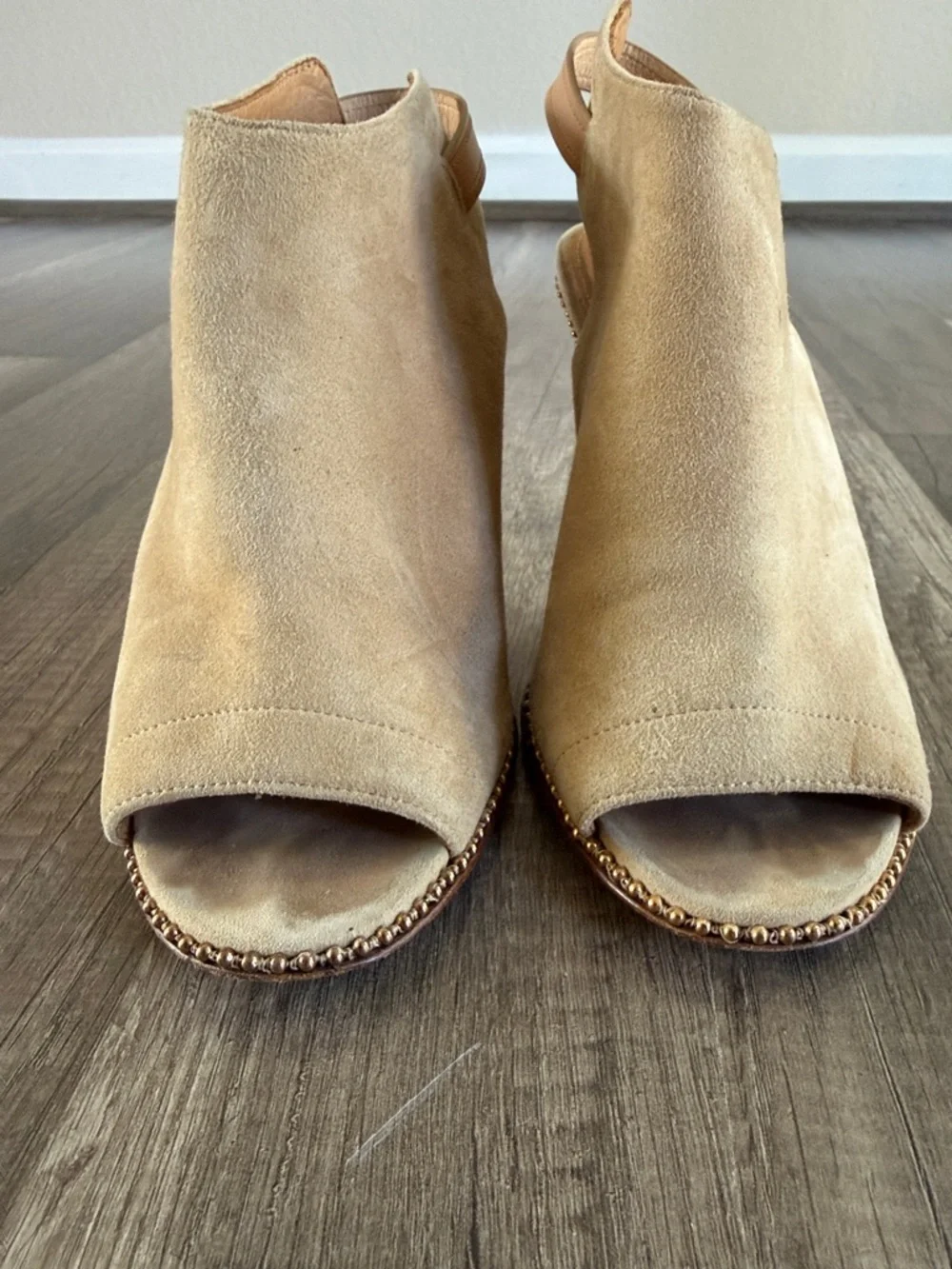 Coach Shoes Kate Brown Suede Buckle Heels Sandal Booties Size 7.5 - Picture 4 of 12